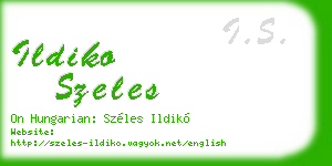 ildiko szeles business card